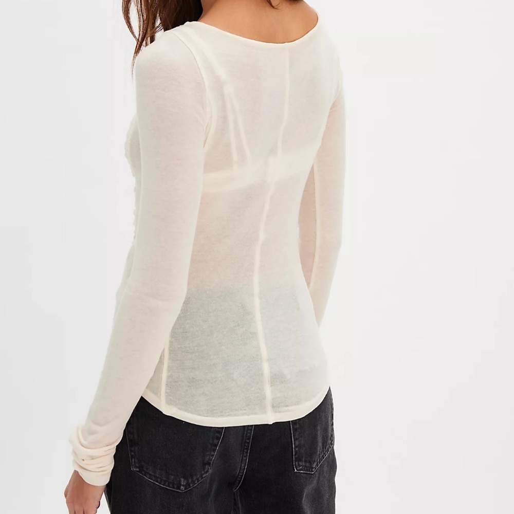 We The Free Peppermint Boat Neck Top in Oatmeal Cashmere, NWT, sizes M, L & XL - Picture 2 of 5